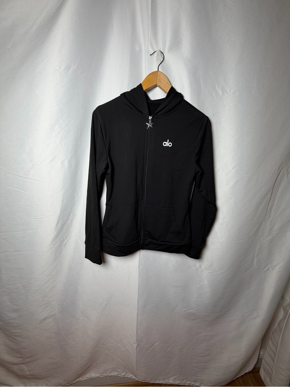 ALO Yoga Black Full-Zip Hooded Jacket
